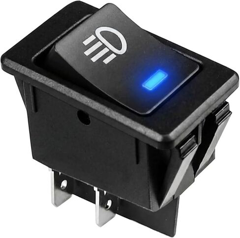 4 قطع مفتاح تبديل ضوء الضباب للسيارة DC 12V 35A، 4 دبابيس مفتاح تشغيل/إيقاف لاستبدال مصابيح الضباب، مفاتيح الروك الأمامية الخلفية لمصباح الضباب مع ضوء LED، ملحقات السيارة (أحمر + أخضر + أزرق + أصفر) in Kuwait