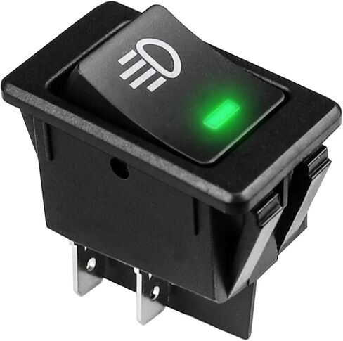 4 قطع مفتاح تبديل ضوء الضباب للسيارة DC 12V 35A، 4 دبابيس مفتاح تشغيل/إيقاف لاستبدال مصابيح الضباب، مفاتيح الروك الأمامية الخلفية لمصباح الضباب مع ضوء LED، ملحقات السيارة (أحمر + أخضر + أزرق + أصفر) in Kuwait