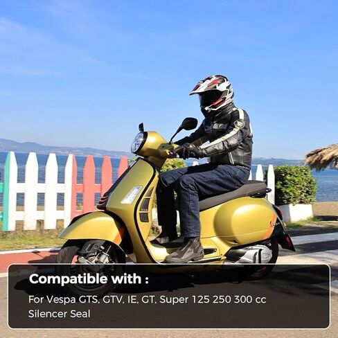 عبوتان متوافقتان مع Vespa GTS GT GTV Super 125 250 300، استبدال حلقة ختم أنبوب حشية العادم، حشية كاتم صوت ما بعد البيع 3.2 سم معرف × 3.7 سم OD in Kuwait
