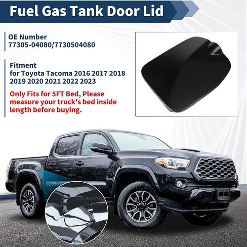 Fuel Tank Door for Toyota Tacoma 5FT Bed 2016 2017 2018 2019 2020 2021 2022 2023 Fuel Filler Door Assembly No.77305-04080 Black Fuel Filler Door Gas Cap in Kuwait