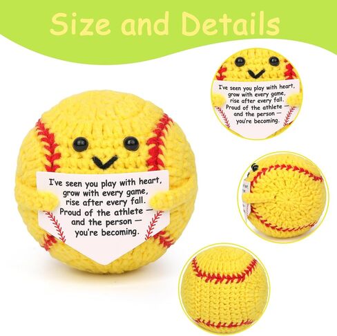 Rimvoe 6pcs Crochet Softball Gift with Positive Encouragement, Meaningful Keepsake for Senior Night or Graduation, Perfect for Players and Team in Saudi Arabia
