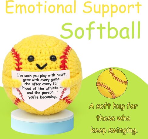 Rimvoe 6pcs Crochet Softball Gift with Positive Encouragement, Meaningful Keepsake for Senior Night or Graduation, Perfect for Players and Team in Saudi Arabia