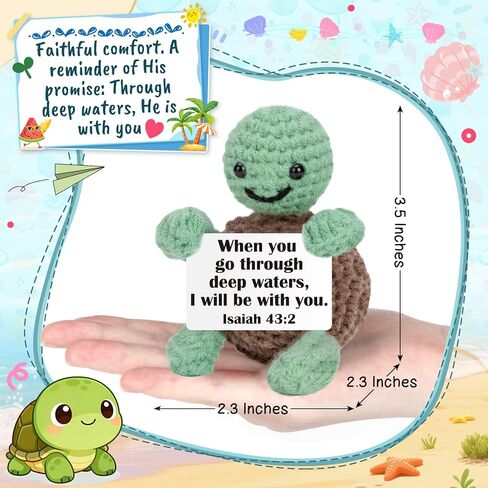 Christian Encouragement Crochet Turtle Gift for Women Men, Emotionally Healthy Relationships Gifts for Friends, Coworkers, Dad, Mom, Faith Based Gifts for Mothers Fathers Day Anniversary Birthday in Saudi Arabia