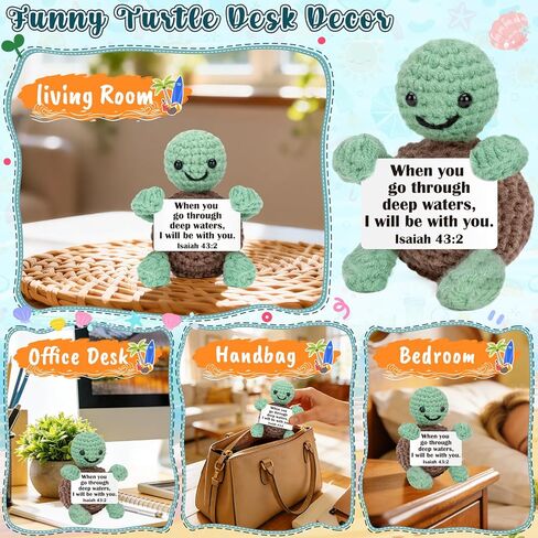 Christian Encouragement Crochet Turtle Gift for Women Men, Emotionally Healthy Relationships Gifts for Friends, Coworkers, Dad, Mom, Faith Based Gifts for Mothers Fathers Day Anniversary Birthday in Saudi Arabia