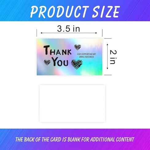 240Pcs Thank You Cards for Small Business, 6 Unique Styles of Holographic Gratitude Notes, Perfect for Retail Store Owners and Customer Appreciation, 2x3.5 Inch in Kuwait