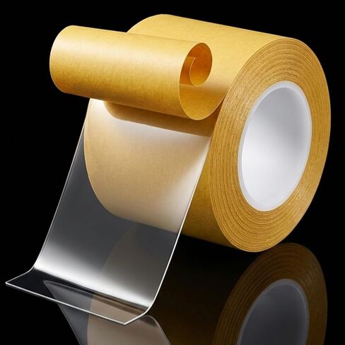 Ultra Thin Double Sided Tape Heavy Duty, 2 Inch x 66 Feet Clear Double-Sided Tape, Strong Double Stick Tapes for Crafts, Wall Decor, Rug & Carpet Fixing (20m×50mm) in Saudi Arabia