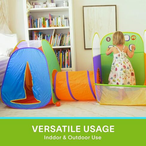 Kids Tent Fun Toss It Game Zone 3-in-1 Pop Up Tent Play Tents Indoor Outdoor Tent Great Game & Toy Gift for Children Fun by Alvantor (Include 4 Balls) in Saudi Arabia