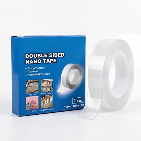 Heavy Duty Double-Sided Nano Tape (16.4FT) – Clear, Removable, Traceless Mounting Tape with Strong Adhesion for Pictures, Posters, Carpets, and DIY Projects in Saudi Arabia