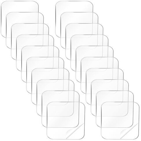20 Pcs Double Sided Adhesive Square Pads, 2.4" Removable Clear Square Adhesive Wall Tape Stickers for Hanging, Waterproof Squares Heavy Duty Double-Sided Nano Tape for DIY Craft Home Office Shower in Kuwait