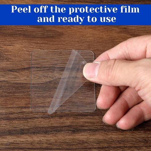 20 Pcs Double Sided Adhesive Square Pads, 2.4" Removable Clear Square Adhesive Wall Tape Stickers for Hanging, Waterproof Squares Heavy Duty Double-Sided Nano Tape for DIY Craft Home Office Shower in Kuwait