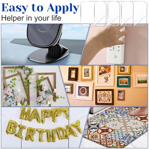 20 Pcs Double Sided Adhesive Square Pads, 2.4" Removable Clear Square Adhesive Wall Tape Stickers for Hanging, Waterproof Squares Heavy Duty Double-Sided Nano Tape for DIY Craft Home Office Shower in Kuwait