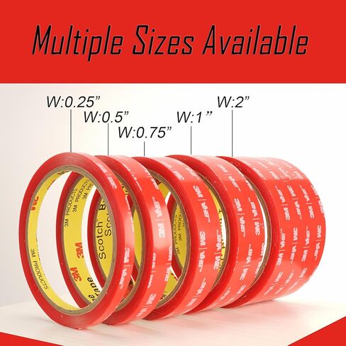 3M Clear Double Sided Tape Heavy Duty Made of VHB 4905 1/2 inch x 10 ft Ultra Thin Strong Adhesive for Electronics, Glass, Automotive Emblem Mounting in Saudi Arabia