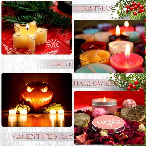 Plastic Clear Tea Light Cup Holders - Heat-Resistant Plastic Votive Containers in Heart, Square, Star, Round, Butterfly Shapes - Tealight Cups with 25 mm Candle Wicks for DIY Candle Making (20 Pieces) in Kuwait