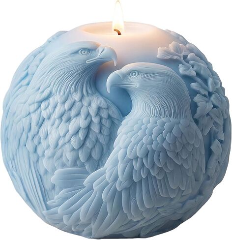 قوالب شموع كروية من Majestic Eagle، قالب شموع من السيليكون على شكل كرة نسر للشموع، شموع صب الراتنج، شموع عطرية مصنوعة يدويًا، ديكور منزلي in Kuwait