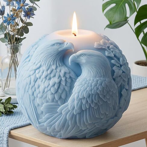 قوالب شموع كروية من Majestic Eagle، قالب شموع من السيليكون على شكل كرة نسر للشموع، شموع صب الراتنج، شموع عطرية مصنوعة يدويًا، ديكور منزلي in Kuwait