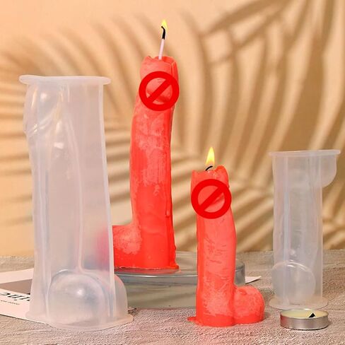 Transparent Silicone Candle Molds in Penis/Vulva Design Reusable 3D Silicone Mould for DIY Creative Accessories Molds Candle Making 4.9x2.6''/12.5x6.5cm in Kuwait