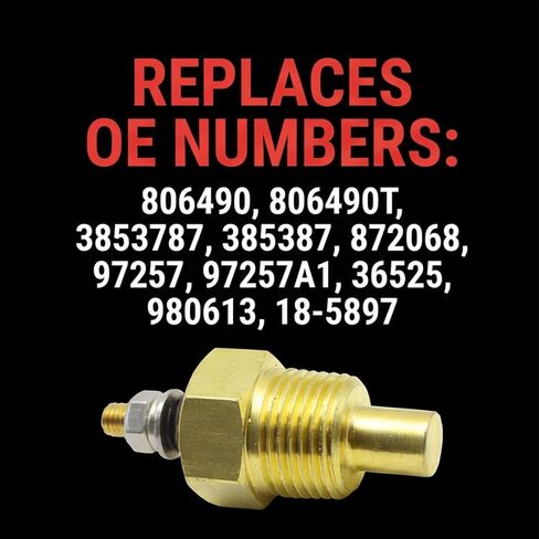 Water Temperature Sensor 806490T Compatible with Mercruiser Mercury Volvo Penta Sierra OMC Inboard V6 V8 Engines Replaces 806490 806490T 3853787 385387 872068 97257 97257A1 36525 980613 in Kuwait