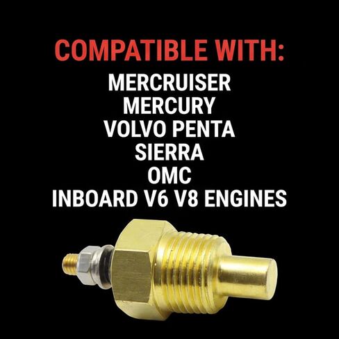 Water Temperature Sensor 806490T Compatible with Mercruiser Mercury Volvo Penta Sierra OMC Inboard V6 V8 Engines Replaces 806490 806490T 3853787 385387 872068 97257 97257A1 36525 980613 in Kuwait