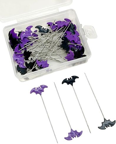 50/100pcs Halloween Bat Dressmaking Pins Sewing Embroidery Patchwork Tools Positioning Needle Fixed Button Pins, 50 Pieces in Saudi Arabia