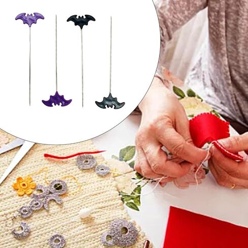 50/100pcs Halloween Bat Dressmaking Pins Sewing Embroidery Patchwork Tools Positioning Needle Fixed Button Pins, 50 Pieces in Saudi Arabia