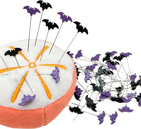 50/100pcs Halloween Bat Dressmaking Pins Sewing Embroidery Patchwork Tools Positioning Needle Fixed Button Pins, 50 Pieces in Saudi Arabia