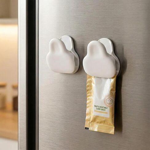 2PCS Cute Chip Clips, Magnetic Bag Clips with Airtight Seal for Chips, Kitchen Clip with Magnet for Fridge, Fun Bag Clip for Food Storage, Snack Organization, RV Accessories (Large Size-White) in Saudi Arabia
