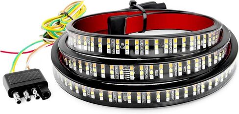 Truck Dynamic Tailgate Light Bar 60 Inch 504 LED, 3-Row Super Bright 3-Color, Turn Signal Brake Lights Reverse Light, Universal Fit for Trucks SUVs etc, 1 Years Warranty in Saudi Arabia