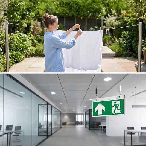 2PCS Adjustable Picture Hanging Wire, Picture Hanging Kit with Hooks Holds up to 66lbs(30kg), 2m X1.5mm Stainless Steel Heavy Duty Pictures Wire for Pictures Mirrors Artwork Frame Billboards in Saudi Arabia
