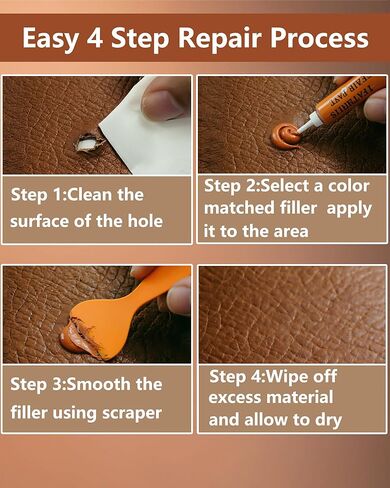 Leather Repair Kit for Furniture - 10 Color Vinyl Repair Kit for Sofa/Jacket/Car Seats/Purse/Shoes/Couch - Fix Scratches/Tears/Holes/Peeling on Bonded/Pleather/Genuine in Saudi Arabia