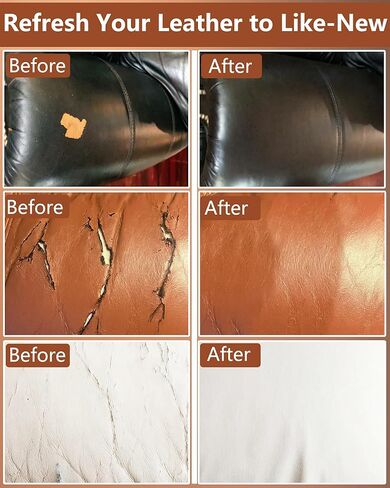 Leather Repair Kit for Furniture - 10 Color Vinyl Repair Kit for Sofa/Jacket/Car Seats/Purse/Shoes/Couch - Fix Scratches/Tears/Holes/Peeling on Bonded/Pleather/Genuine in Saudi Arabia