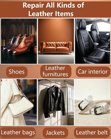 Leather Repair Kit for Furniture - 10 Color Vinyl Repair Kit for Sofa/Jacket/Car Seats/Purse/Shoes/Couch - Fix Scratches/Tears/Holes/Peeling on Bonded/Pleather/Genuine in Saudi Arabia