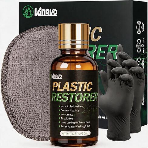 Plastic Restorer for Cars, Black Trim Restorer Car Plastic Restorers Black Crystal Coating for Automotive Parts Vehicles Interior Scratch Remover Shiny Car Stuff,30ML in Kuwait