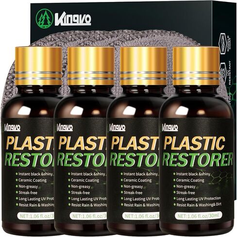 Plastic Restorer for Cars, Black Trim Restorer Car Plastic Restorers Black Crystal Coating for Automotive Parts Vehicles Interior Scratch Remover Shiny Car Stuff,30ML in Kuwait
