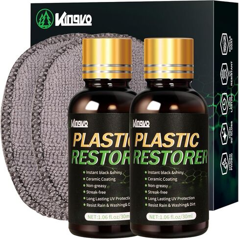 Plastic Restorer for Cars, Black Trim Restorer Car Plastic Restorers Black Crystal Coating for Automotive Parts Vehicles Interior Scratch Remover Shiny Car Stuff,30ML in Kuwait