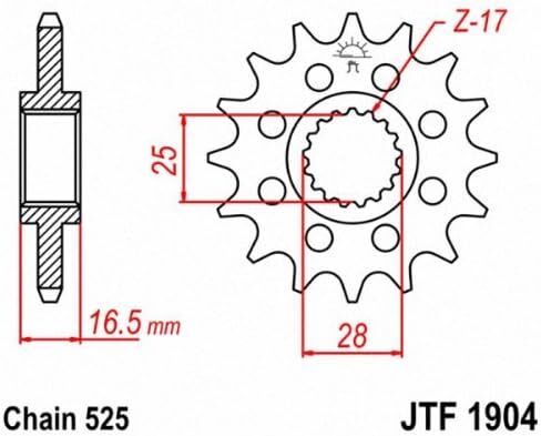JT Sprockets JTF1904.17 17T Steel Front Sprocket , black in Kuwait