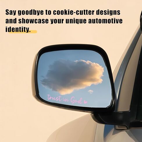 3 PCS Trust in God Rearview Mirror Car Stickers, Waterproof Vinyl Decals, Christian Car Accessories for Women, Cute Rear View Mirror Sticker for Auto Decor Fits Most Vehicles (Pink) in Saudi Arabia