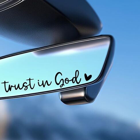 3 PCS Trust in God Rearview Mirror Car Stickers, Waterproof Vinyl Decals, Christian Car Accessories for Women, Cute Rear View Mirror Sticker for Auto Decor Fits Most Vehicles (Pink) in Saudi Arabia