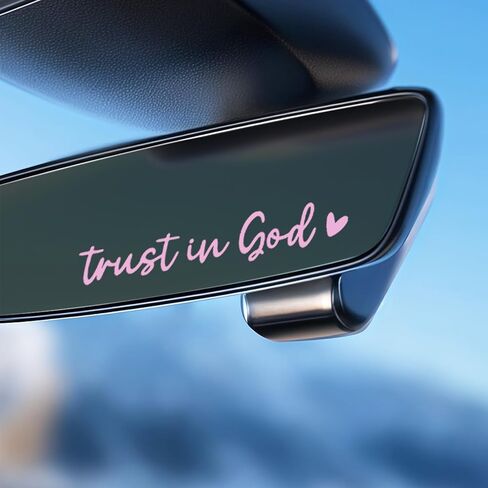 3 PCS Trust in God Rearview Mirror Car Stickers, Waterproof Vinyl Decals, Christian Car Accessories for Women, Cute Rear View Mirror Sticker for Auto Decor Fits Most Vehicles (Pink) in Saudi Arabia