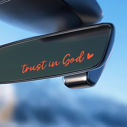 3 PCS Trust in God Rearview Mirror Car Stickers, Waterproof Vinyl Decals, Christian Car Accessories for Women, Cute Rear View Mirror Sticker for Auto Decor Fits Most Vehicles (Pink) in Saudi Arabia
