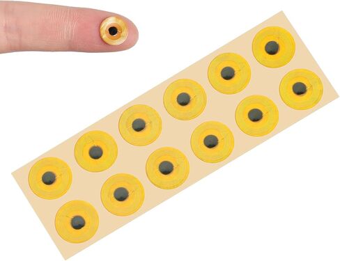12 Pcs NFC Tags Sticker NTAG215 FPC Tag NFC Stickers Adhesive Labels Flexible Waterproof RFID Tags Rewritable 504 Bytes Memory Suitable for All NFC-Enabled Devices and Smartphones (Gold, 10mm) in Kuwait