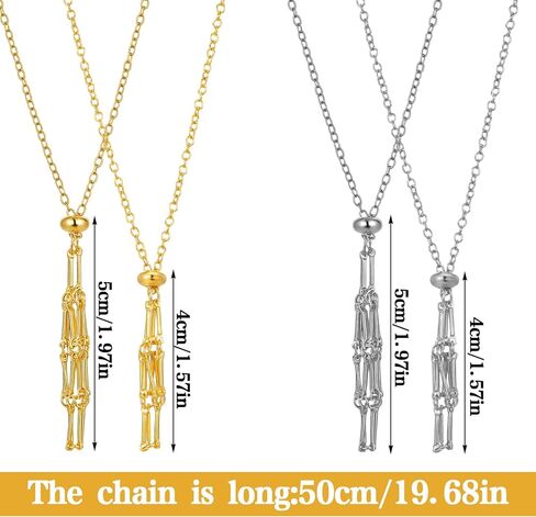 4 Pcs Adjustable Crystal Necklace Holder, 2 Size Crystal Cage Necklace Holder Empty Stone Pendant for DIY Jewelry Making Gift Women Men (Gold, Silver) in Kuwait