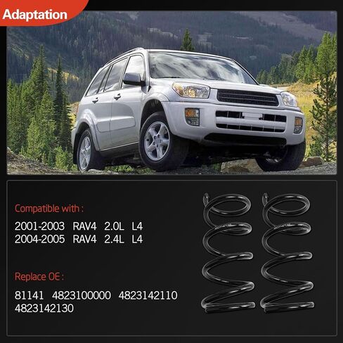 Rear Left & Right Suspension Coil Spring Set Compatible with RAV4 2001 2002 2003 2004 2005 2.0L 2.4L, Replace# 4823100000 4823142110 4823142130 81141 2PCS in Saudi Arabia
