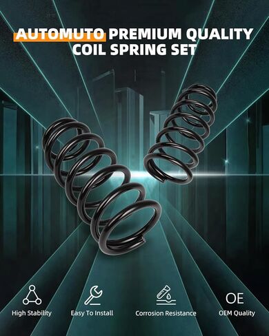 AUTOMUTO 2PCS Rear Suspension Coil Spring Set Compatible with 2006-2011 for Honda Civic - Replace 81682 Coil Springs in Kuwait