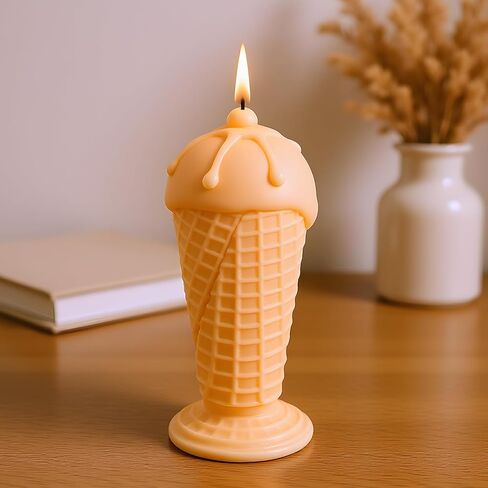 Ice Cream Cones Candle Mold Ice Cream Silicone Candle Molds for Candles Making Resin Casting Aromatherapy Candles Handmade Wax Home Decor Set of 2 in Kuwait