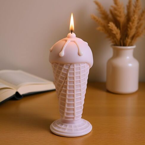 Ice Cream Cones Candle Mold Ice Cream Silicone Candle Molds for Candles Making Resin Casting Aromatherapy Candles Handmade Wax Home Decor Set of 2 in Kuwait