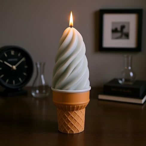 Ice Cream Cones Candle Mold Ice Cream Silicone Candle Molds for Candles Making Resin Casting Aromatherapy Candles Handmade Wax Home Decor Set of 2 in Kuwait