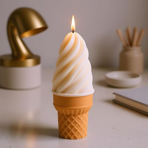 Ice Cream Cones Candle Mold Ice Cream Silicone Candle Molds for Candles Making Resin Casting Aromatherapy Candles Handmade Wax Home Decor Set of 2 in Kuwait