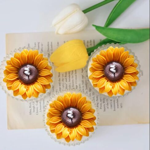 Large Sunflower Silicone Mold Tree Stump Candle Holder Mold 3D Sunflower Candle Chocolate Candy Fondant Mold for Home Decor in Saudi Arabia