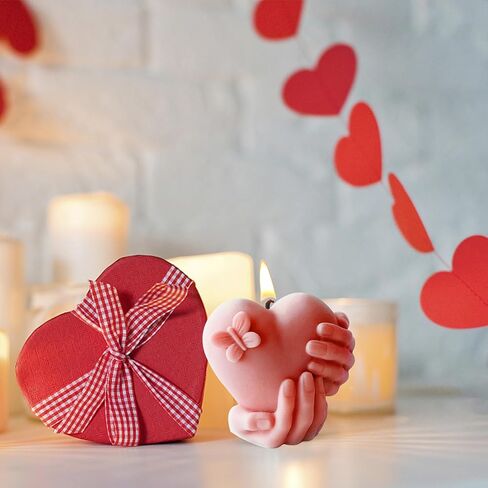 Hand-Shaped Candle Silicone Mold, Heart-Shaped Design with Butterfly Resin Casting Mold for DIY Candle Making, Soap Molding in Saudi Arabia