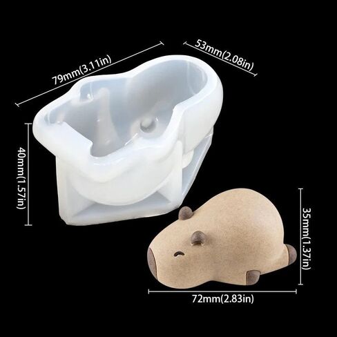 3D Capybara Candle Mold, Capybara Shape Silicone Kitchen Molds, Cute Animal Candle Soap Molds for Resin Chocolate Jelly Pudding in Kuwait